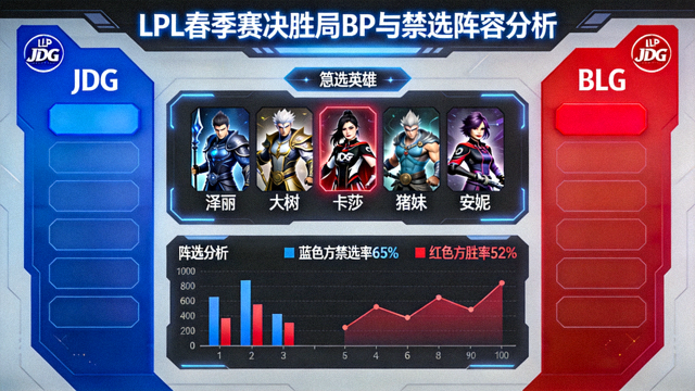LPL春季赛决胜局BP界面与英雄禁选阵容分析图